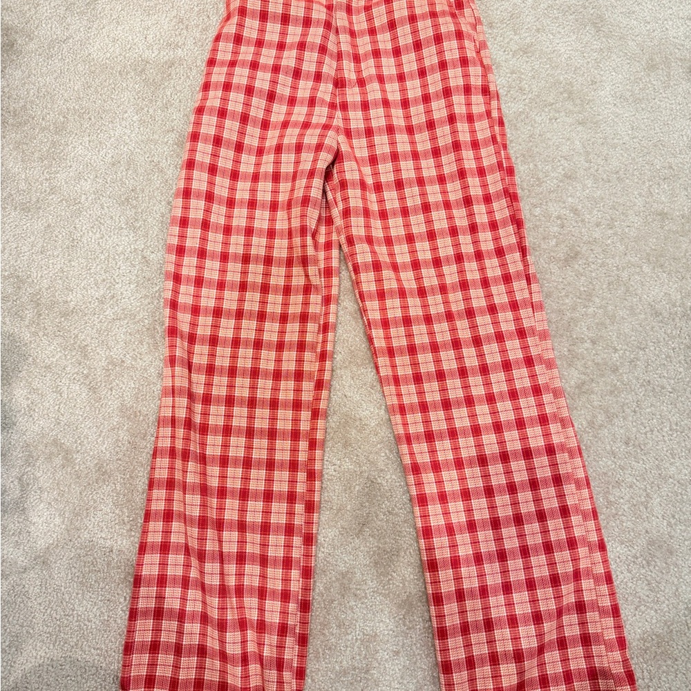 Brandy Melville Red Plaid Pants